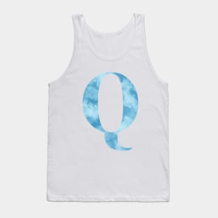 Clouds Blue Sky Initial Letter Q Tank Top